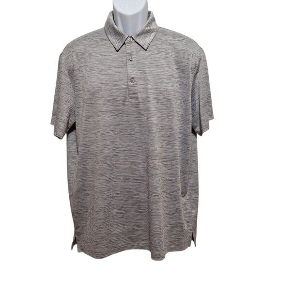 Birdie Bound Men’s Size L Polo Golf Shirt Gray Space Dye Casual Performance Knit - Picture 1 of 10